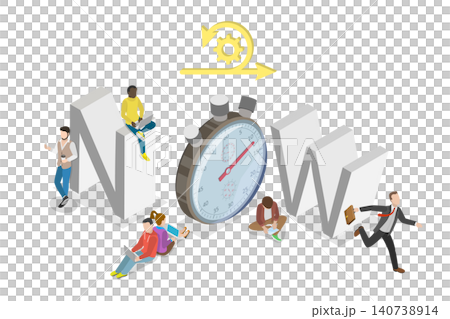 3D Isometric Flat Illustration of Act Now, Urgency In Action 3D Isometric Flat Illustration of Act Now, Urgency In Action 140738914