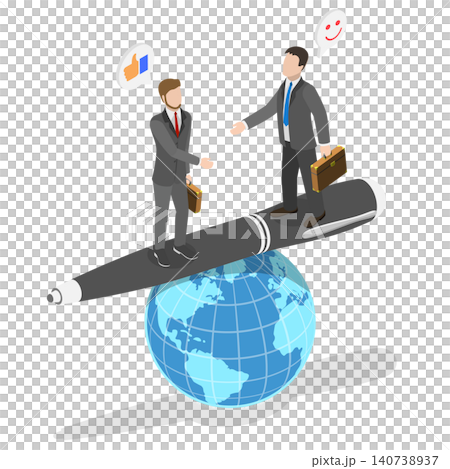3D Isometric Flat Illustration of Diplomacy, Symbol Of World Peace And Partnership 3D Isometric Flat Illustration of Diplomacy, Symbol Of World Peace And Partnership 140738937