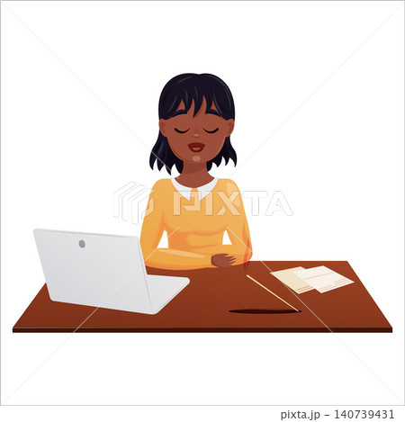Happy man relaxing at work in office. Mental health 140739431