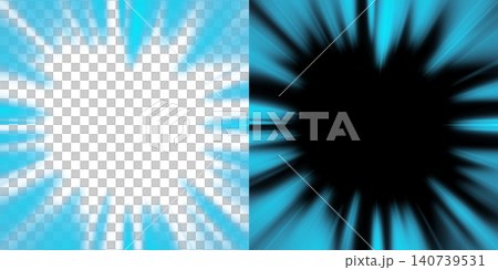 Cyan radial light, transparent background, decorative light effect material. Cyan radial light, transparent background, decorative light effect material. 140739531