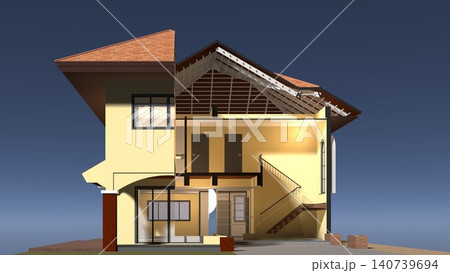 3D illustration of building structure 3D illustration of building structure 140739694