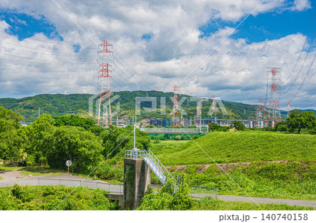 淀川左岸河川敷風景 大阪府枚方市 淀川左岸河川敷風景 大阪府枚方市 140740158