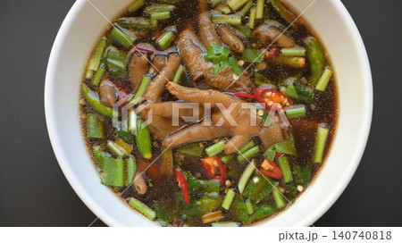 spicy chicken soup with chilli, Thai food 140740818