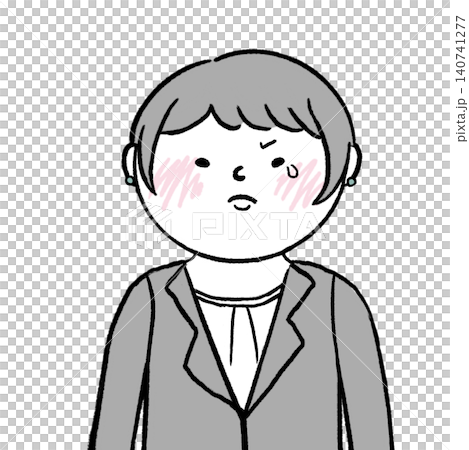 悔し涙をするスーツの女性人物イラスト 140741277
