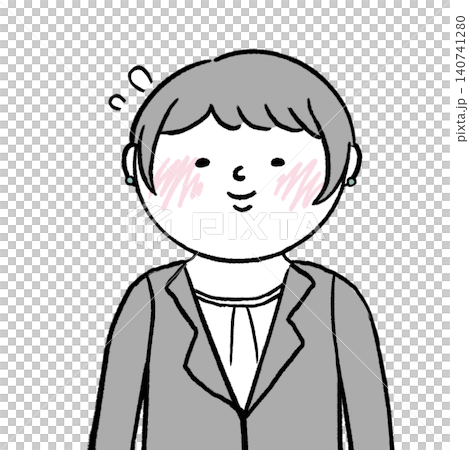 Illustration of a woman in a suit looking embarrassed Illustration of a woman in a suit looking embarrassed 140741280