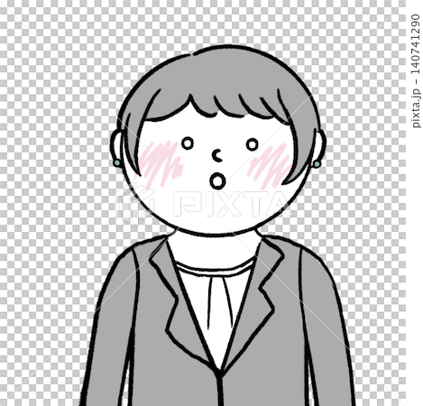 圖解:一位身穿西裝、表情驚訝的女士。 圖解:一位身穿西裝、表情驚訝的女士。 140741290