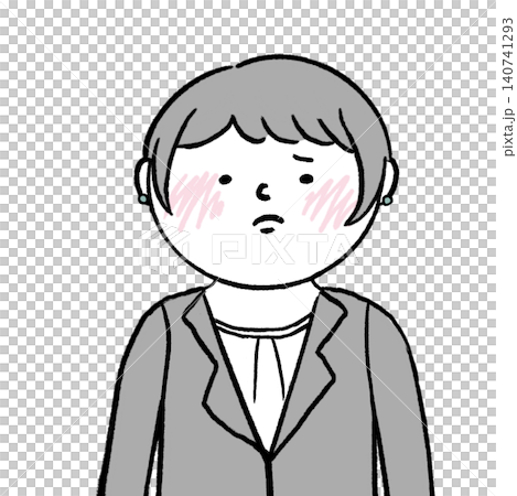圖解:一位身穿西裝、表情憂慮的女士。 圖解:一位身穿西裝、表情憂慮的女士。 140741293