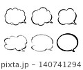 シンプルな吹き出しセット＿右側しっぽ吹き出し口＿白背景 140741294