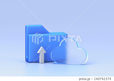Glassmorphism icon set featuring blue document folder, opaque cloud, and arrow indicating data upload, The elements are arranged on light blue gradient background Glassmorphism icon set featuring blue document folder, opaque cloud, and arrow indicating data upload, The elements are arranged on light blue gradient background 140742374