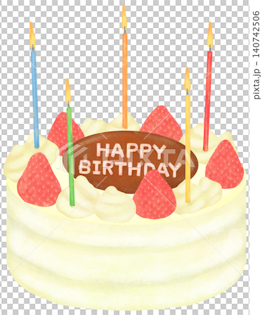Illustration of a birthday cake decorated with candles Illustration of a birthday cake decorated with candles 140742506