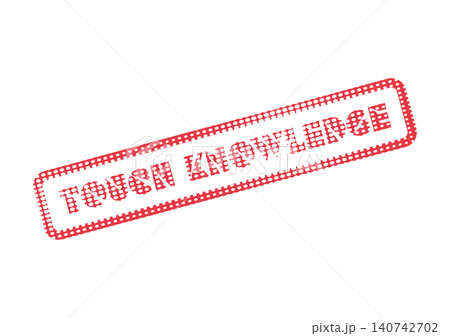 A distinct red rubber stamp impression boldly shows the intriguing phrase touch knowledge on a clean white sheet A distinct red rubber stamp impression boldly shows the intriguing phrase touch knowledge on a clean white sheet 140742702