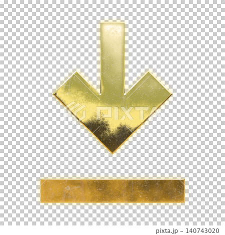 Golden download icon, alpha channel Golden download icon, alpha channel 140743020