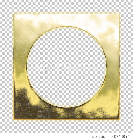 A square cut out in the shape of a golden circle, alpha channel A square cut out in the shape of a golden circle, alpha channel 140743054