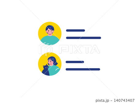 SNSのプロフィールアイコンのイラスト 140743407