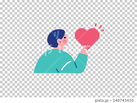 SNSの投稿にいいねをする男性のイラスト SNSの投稿にいいねをする男性のイラスト 140743410