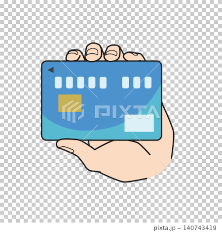 Left hand holding the card Left hand holding the card 140743419