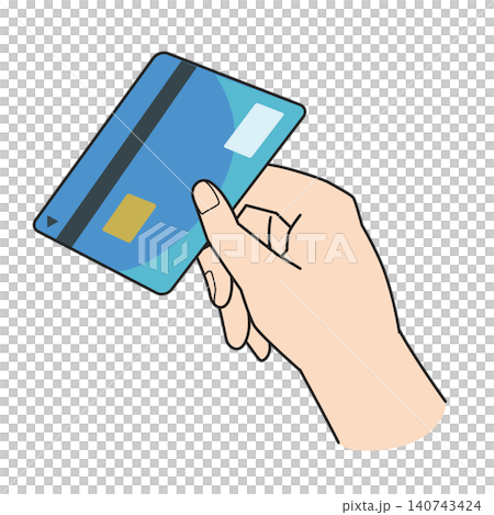 Right hand holding the card Right hand holding the card 140743424