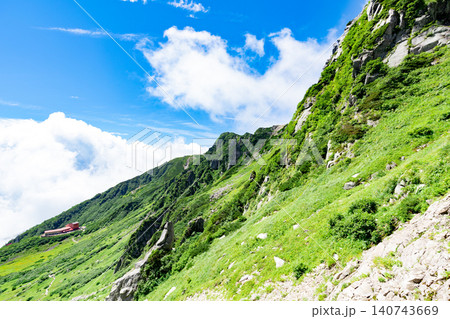 千畳敷カールの絶景 登山道から見下ろす眺望 千畳敷カールの絶景 登山道から見下ろす眺望 140743669