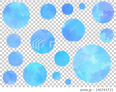 青い水玉のイラスト 青い水玉のイラスト 140743715