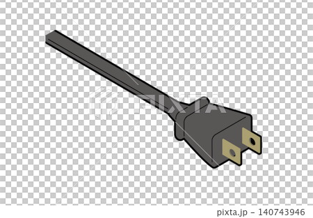 電源插頭和電源線的等距圖(有輪廓)。 電源插頭和電源線的等距圖(有輪廓)。 140743946