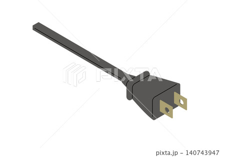 電源プラグとコードのアイソメトリックイラスト(主線なし) 電源プラグとコードのアイソメトリックイラスト(主線なし) 140743947