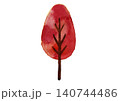木　水彩イラスト　赤　紅葉 140744486