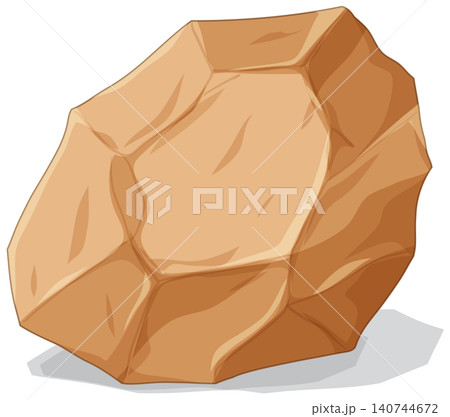Brown Geological Rock Specimen Vector Illustration on White Background Brown Geological Rock Specimen Vector Illustration on White Background 140744672