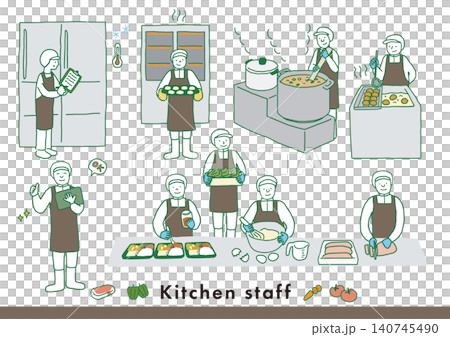Kitchen staff - Hand-drawn vector illustration Kitchen staff - Hand-drawn vector illustration 140745490