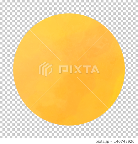 Watercolor-style sun circle, a round design suitable for summer and autumn. 140745926