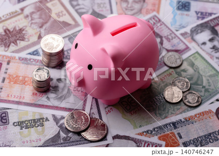 A piggy bank as a concept for storing, accumulating, and saving financial resources. A piggy bank A piggy bank as a concept for storing, accumulating, and saving financial resources. A piggy bank 140746247