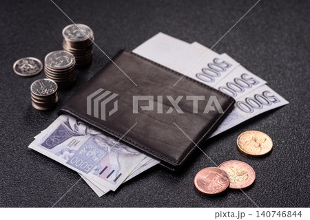 Czech koruna, paper money and coins, financing and commodity exchange, trade. Czech currency Czech koruna, paper money and coins, financing and commodity exchange, trade. Czech currency 140746844