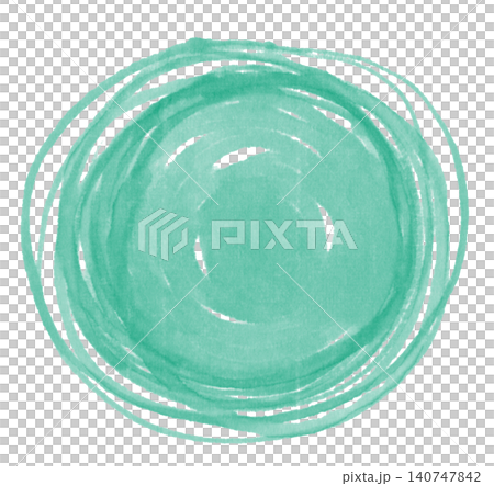 用漩渦線繪製的圓形邊框（模擬，綠色 2） 140747842