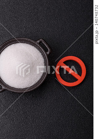 The sugar ban sign as a concept to stop the problem of diabetes and obesity. The sugar ban sign The sugar ban sign as a concept to stop the problem of diabetes and obesity. The sugar ban sign 140748732