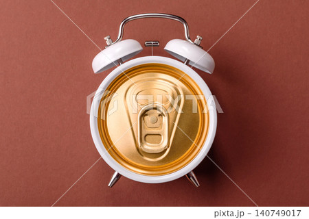 A beer lid cap as a concept for the end of a break, workday, or week. A beer can lid 140749017