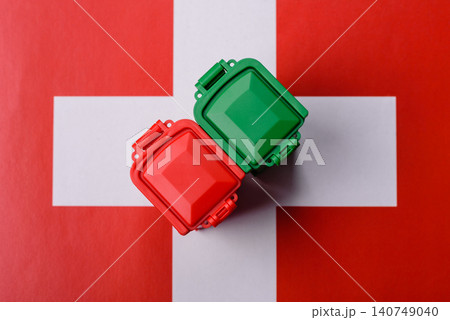 Bins for garbage, a conceptual background for selective and recycling waste disposal. Bins for trash Bins for garbage, a conceptual background for selective and recycling waste disposal. Bins for trash 140749040