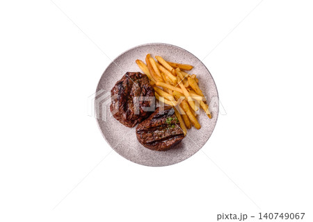 Beef mignon steak, rare, meat grilled with salt and spices. Beef steak 140749067