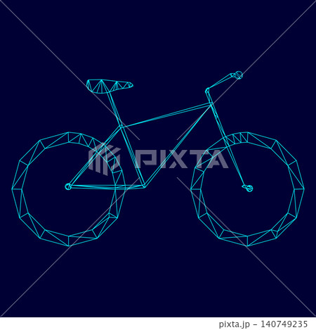 Bycicle low poly triangulation triangulated polygonal electric cyan blue vibrant aqua neon color vector illustration image outline contour line Bycicle low poly triangulation triangulated polygonal electric cyan blue vibrant aqua neon color vector illustration image outline contour line 140749235