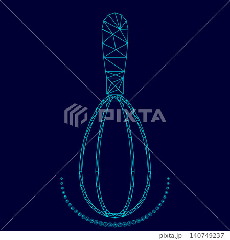Whisk low poly triangulation triangulated polygonal electric cyan blue vibrant aqua neon color vector illustration image outline contour line Whisk low poly triangulation triangulated polygonal electric cyan blue vibrant aqua neon color vector illustration image outline contour line 140749237
