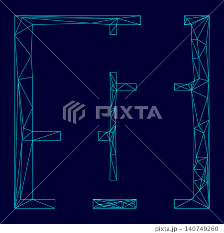 Flat project appartment low poly triangulation triangulated polygonal electric cyan blue vibrant aqua neon color vector illustration image outline contour line Flat project appartment low poly triangulation triangulated polygonal electric cyan blue vibrant aqua neon color vector illustration image outline contour line 140749260