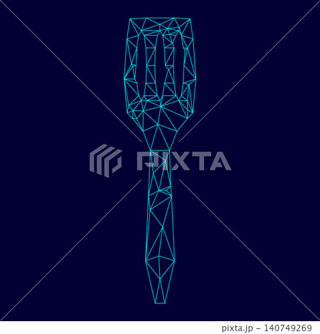 Kitchen spatula low poly triangulation triangulated polygonal electric cyan blue vibrant aqua neon color vector illustration image outline contour line Kitchen spatula low poly triangulation triangulated polygonal electric cyan blue vibrant aqua neon color vector illustration image outline contour line 140749269