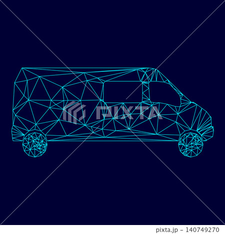 Bus low poly triangulation triangulated polygonal electric cyan blue vibrant aqua neon color vector illustration image outline contour line Bus low poly triangulation triangulated polygonal electric cyan blue vibrant aqua neon color vector illustration image outline contour line 140749270