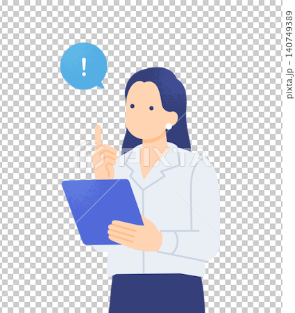タブレットを持つ女性 解決策に気づくビジネスウーマンのベクターイラスト素材 タブレットを持つ女性 解決策に気づくビジネスウーマンのベクターイラスト素材 140749389