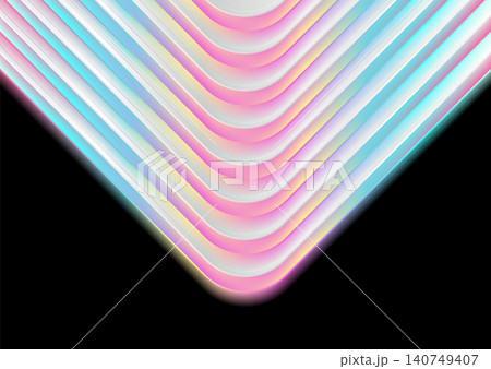 Holographic smooth arrows geometric abstract tech background 140749407