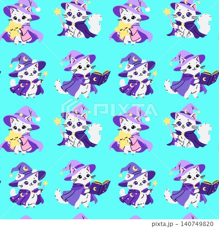 Magical Halloween Cat Surface Pattern 140749820