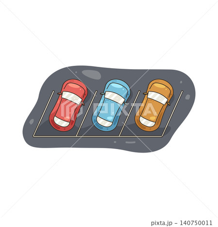 Illustration of Cars parked in a parking lot Illustration of Cars parked in a parking lot 140750011