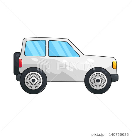 Illustration of white offroad vehicle Illustration of white offroad vehicle 140750026