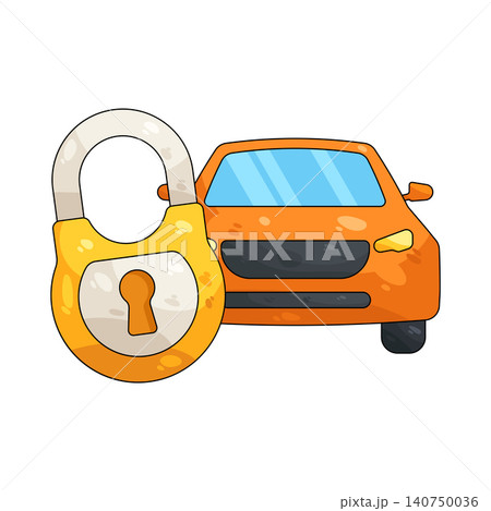 Illustration of car security lock 140750036