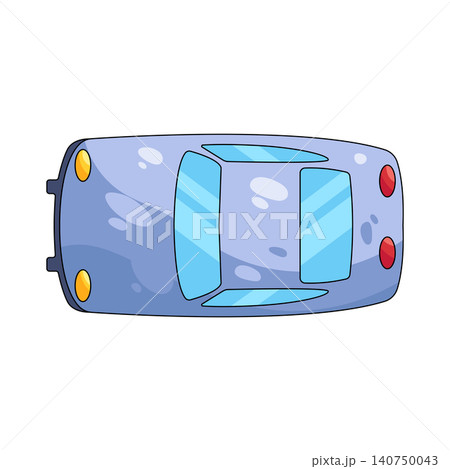 Illustration of top view of a car Illustration of top view of a car 140750043