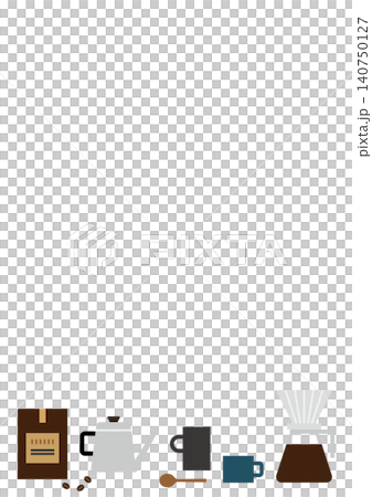 A coffee illustration in a home cafe style (vertical text, white background, copy space) A coffee illustration in a home cafe style (vertical text, white background, copy space) 140750127