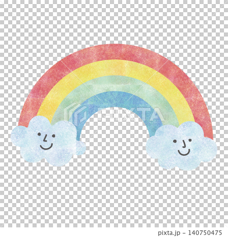 水彩風格的彩虹和雲朵插圖 水彩風格的彩虹和雲朵插圖 140750475